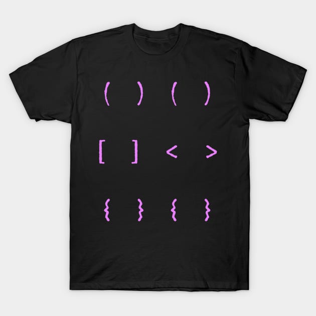 Pink Typewriter Symbols T-Shirt by anacarminda
